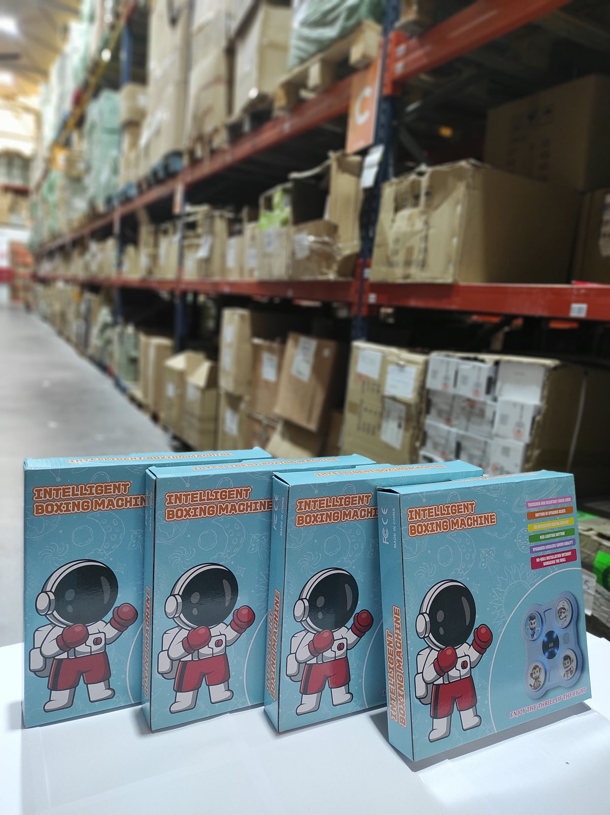 Máquina de boxeo inteligente infantil azul + guante rojo
