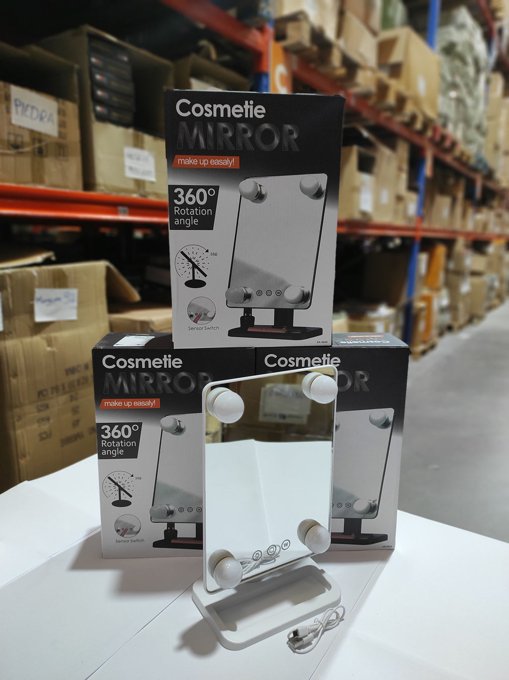 Espejo de maquillaje LED