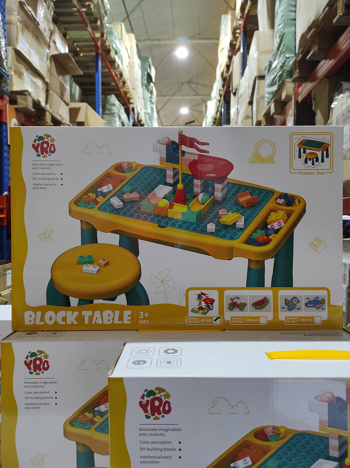 Juego de mesa y silla con bloques de construcion 63 pcs