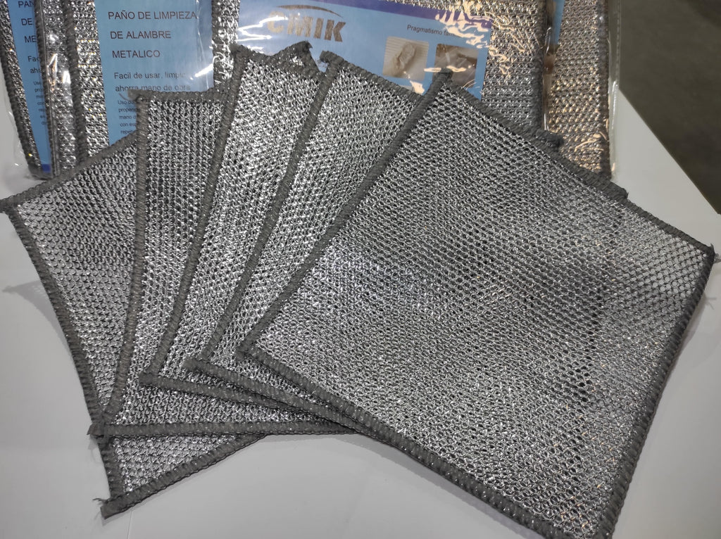 Pack de 5 paños de limpieza de malla de alambre