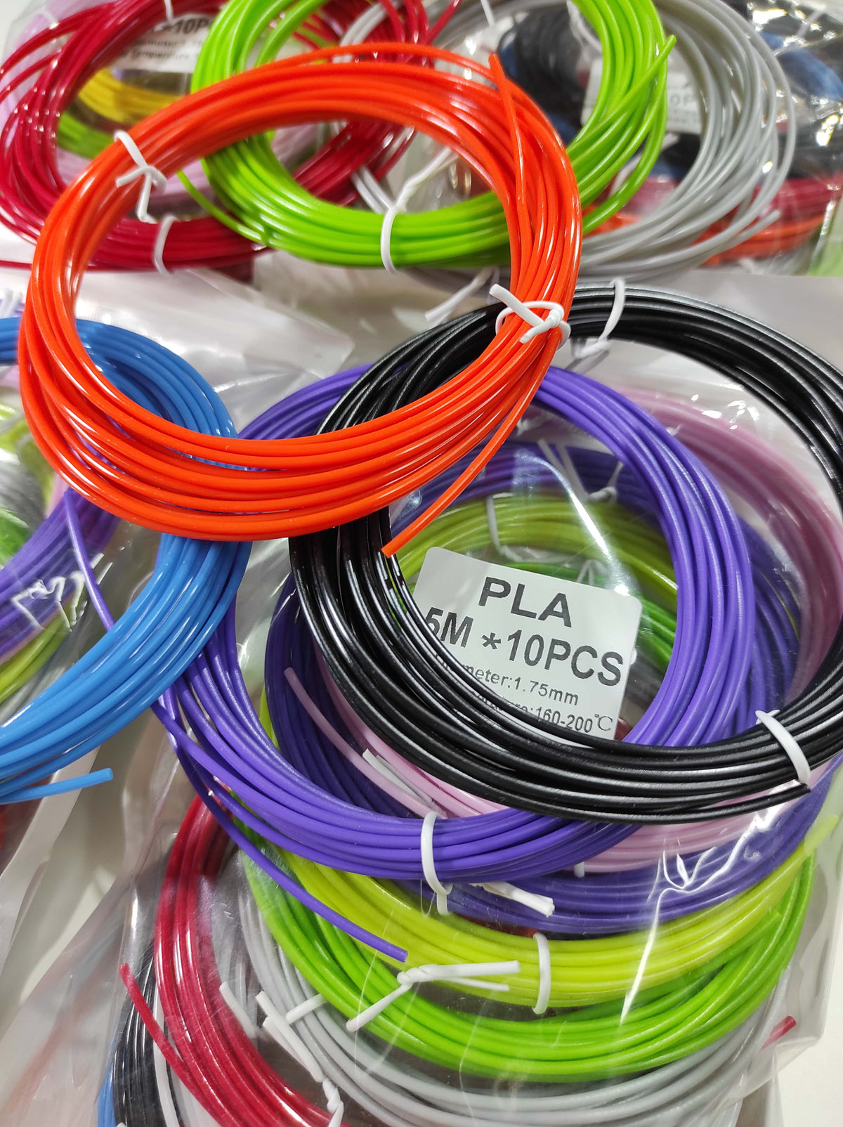 Pack de 10 filamentos PLA de color de 1,75 mm