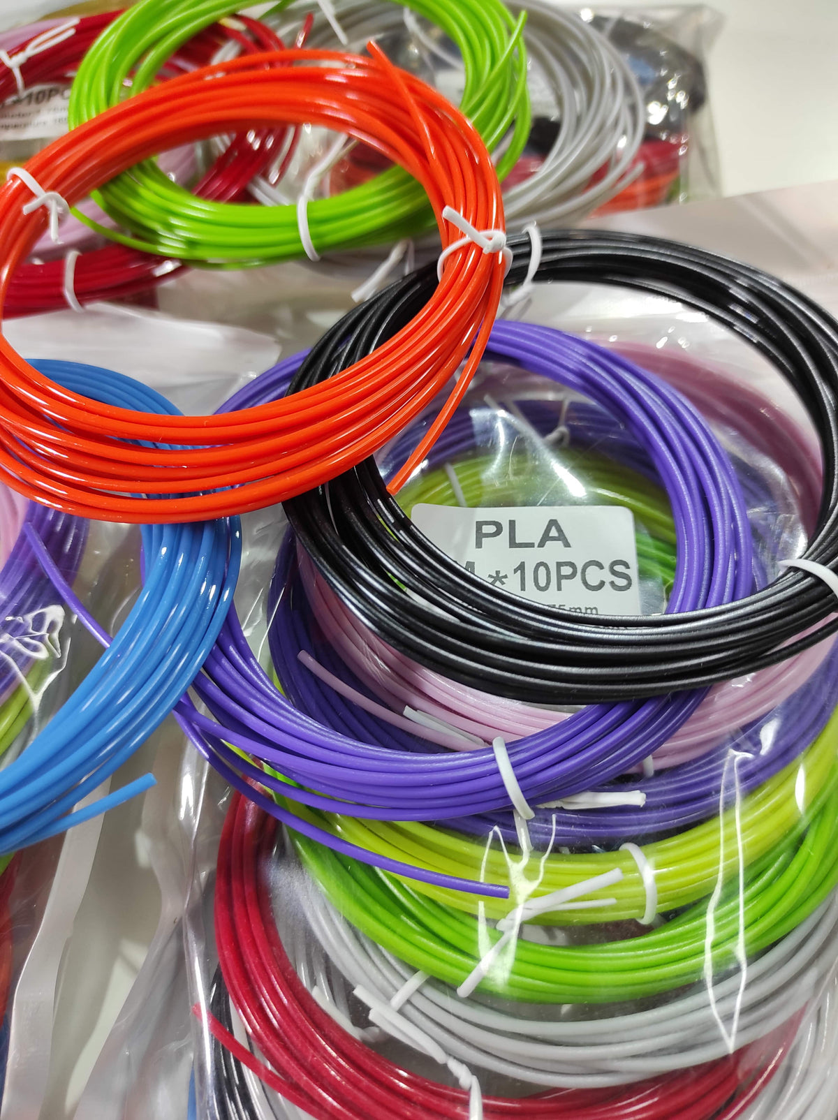 Pack de 10 filamentos PLA de color de 1,75 mm