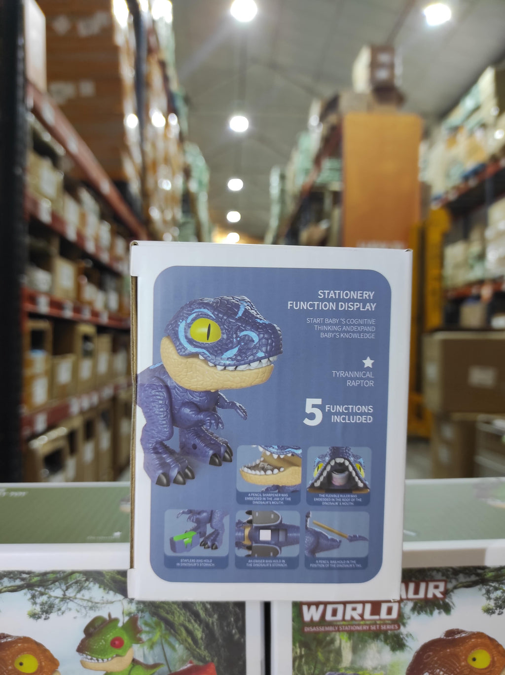 Juego de papelería de dinosaurio 5 en 1