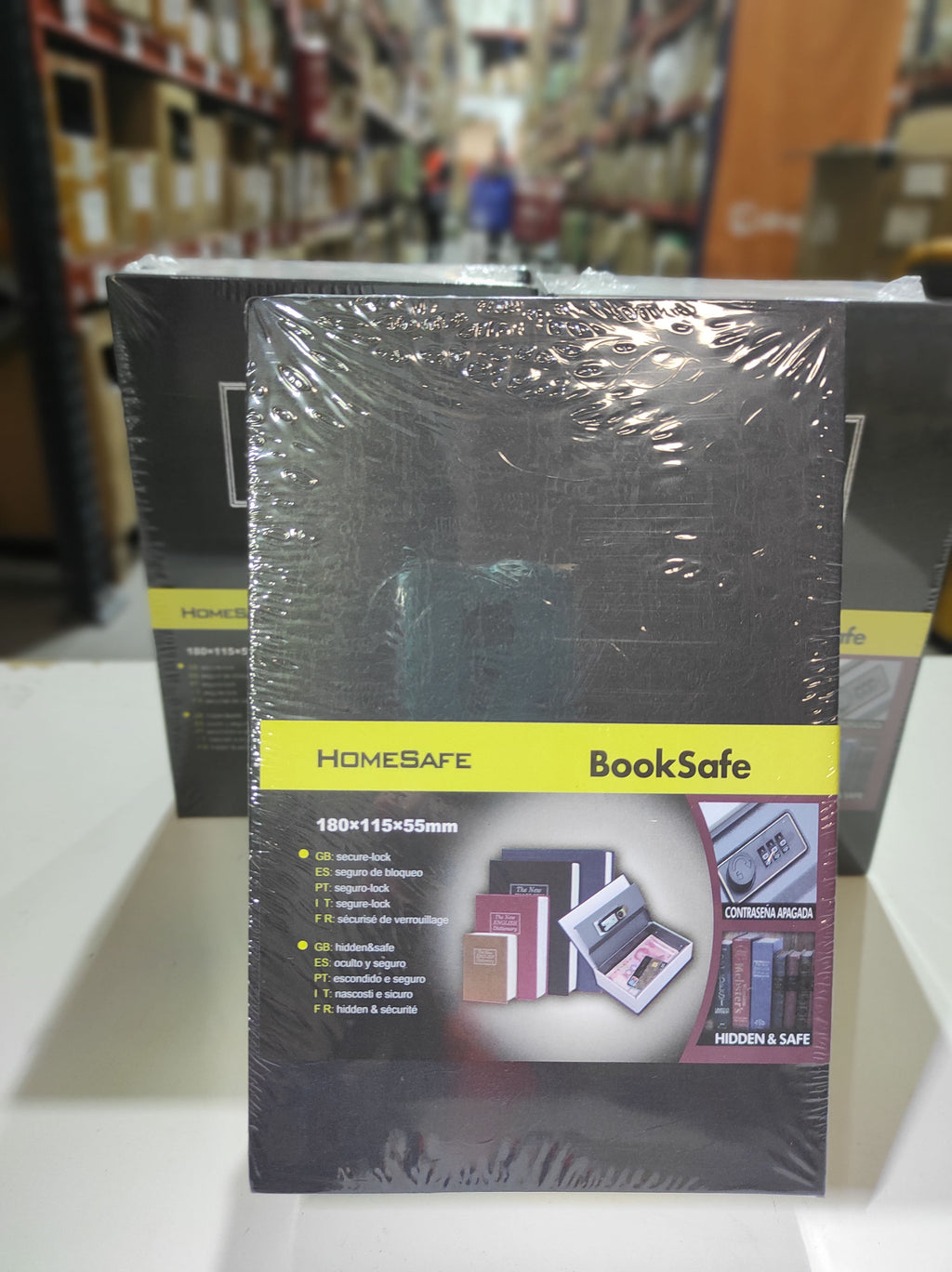 Caja fuerte en forma de libro con cerradura 180x115x55mm