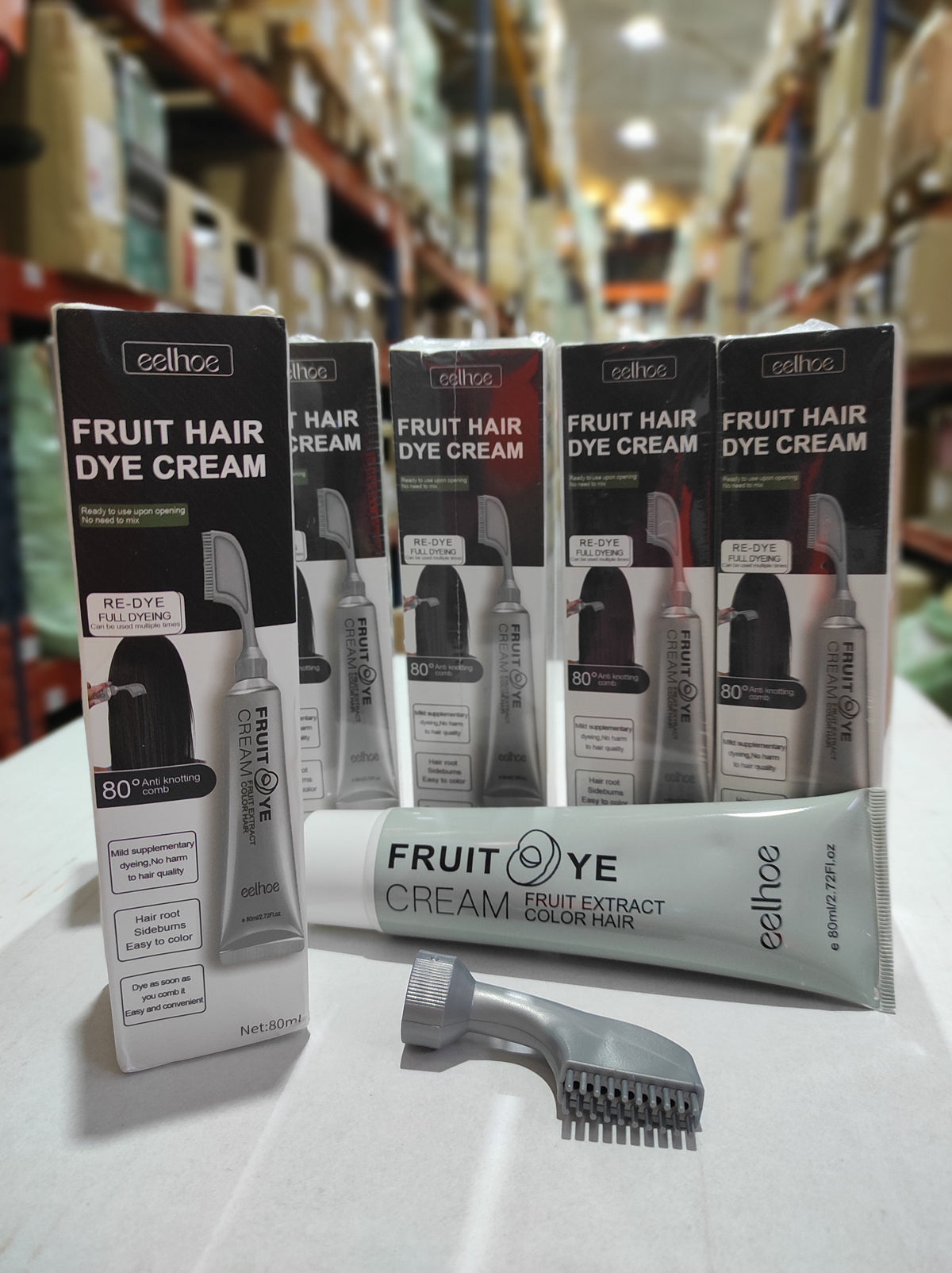 Crema para el cabello con peine para cubrir canas