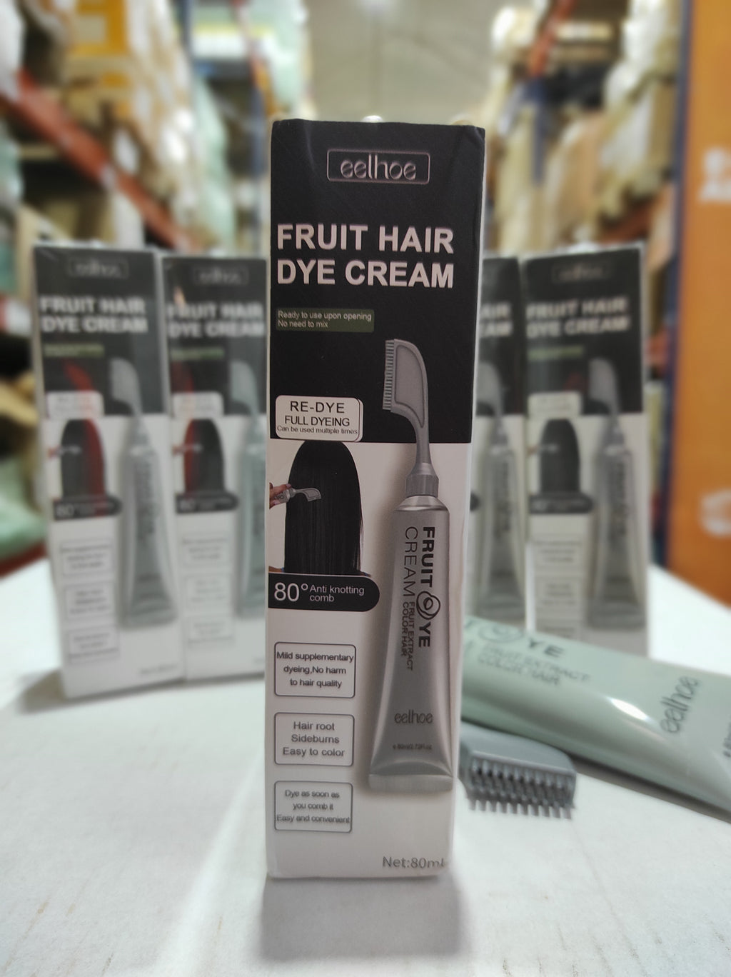 Crema para el cabello con peine para cubrir canas
