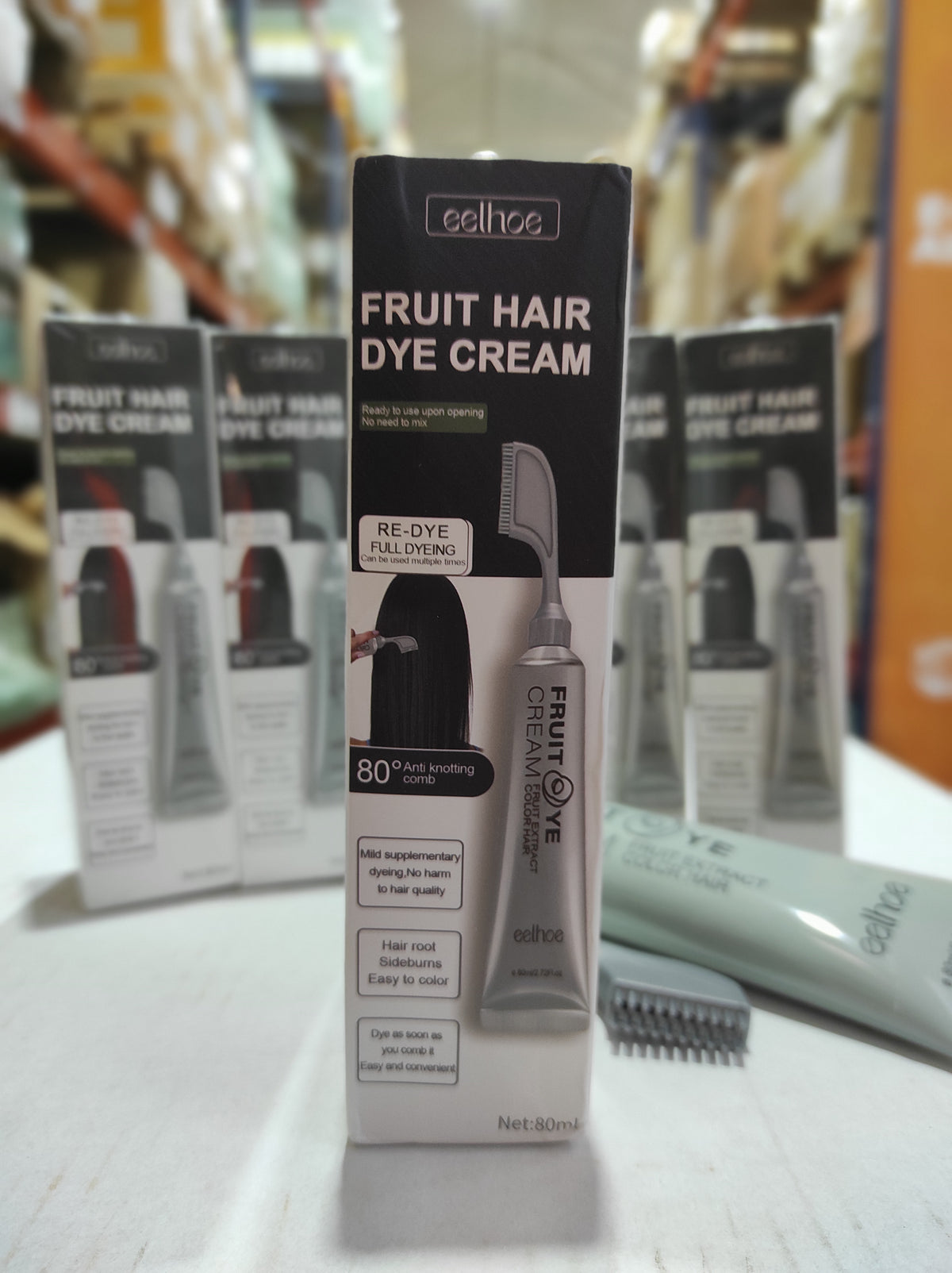 Crema para el cabello con peine para cubrir canas