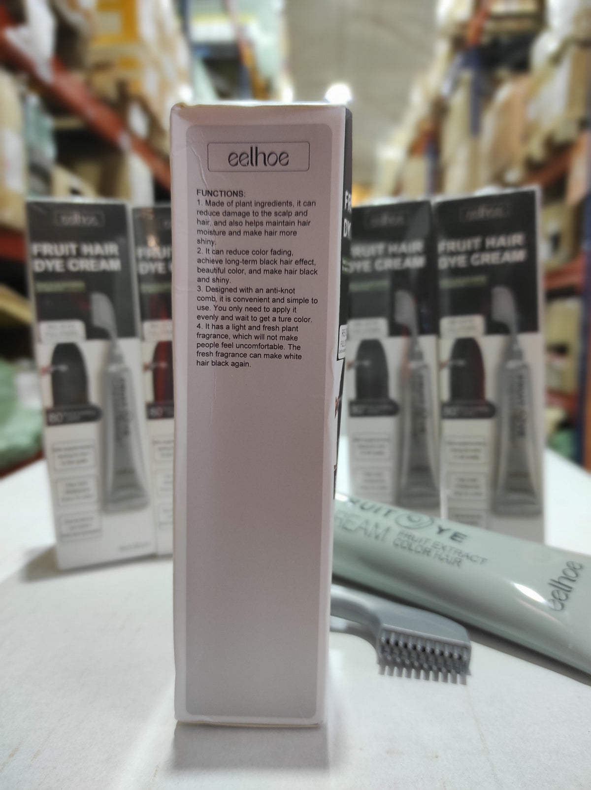 Crema para el cabello con peine para cubrir canas