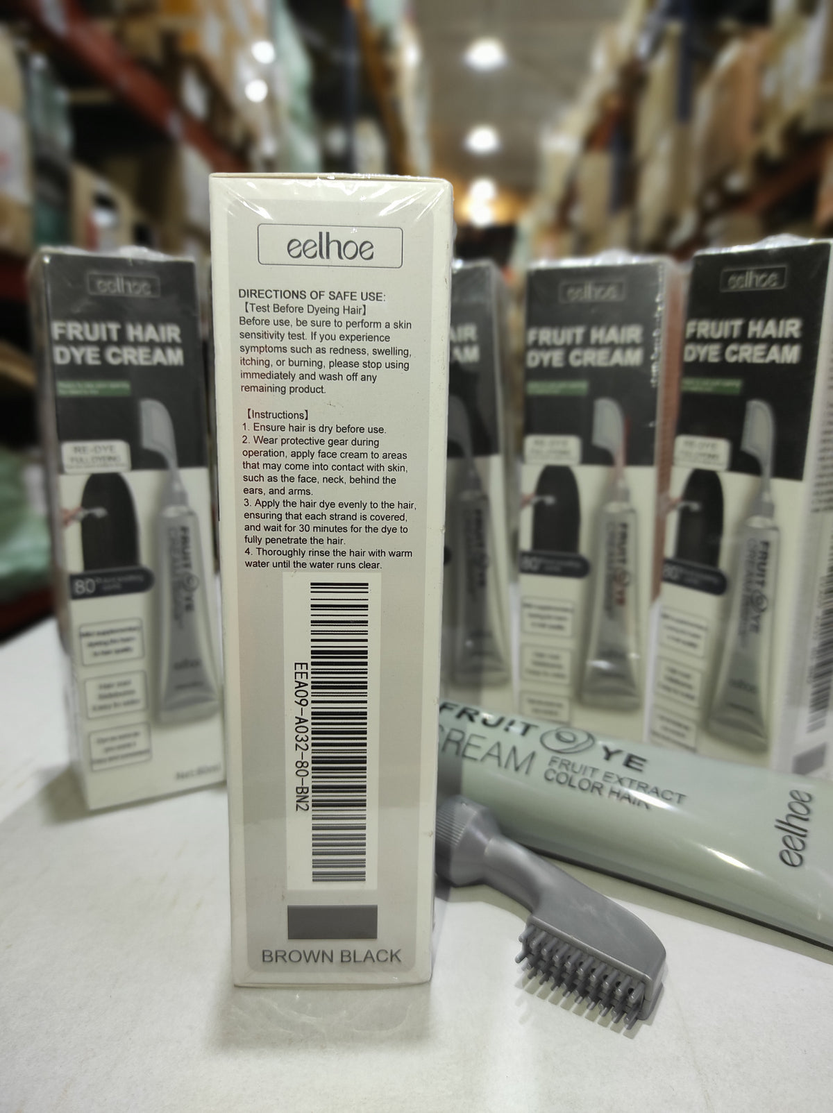 Crema para el cabello con peine para cubrir canas
