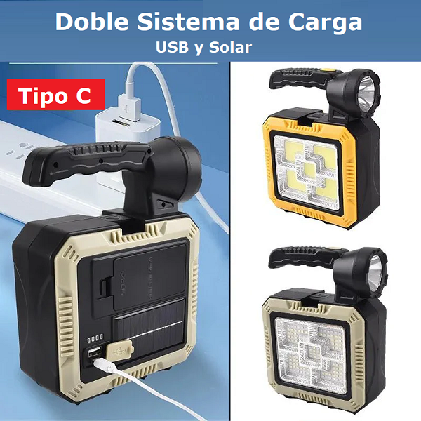 Linterna led solar con kit de herramientas