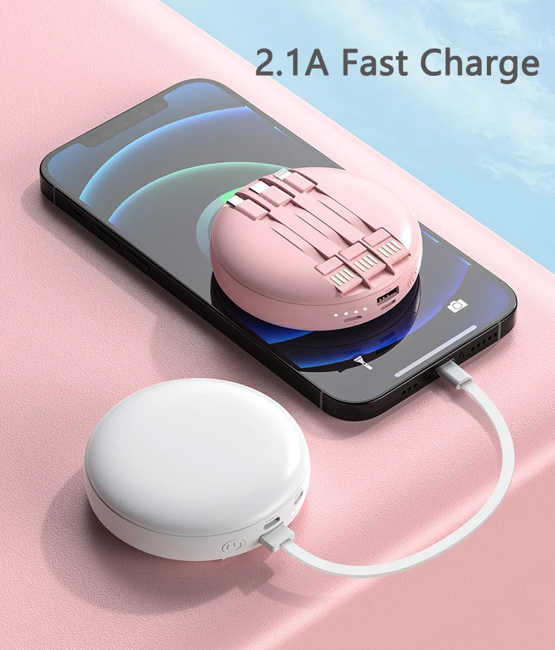 Espejo portátil led blanco powerbank con calentador