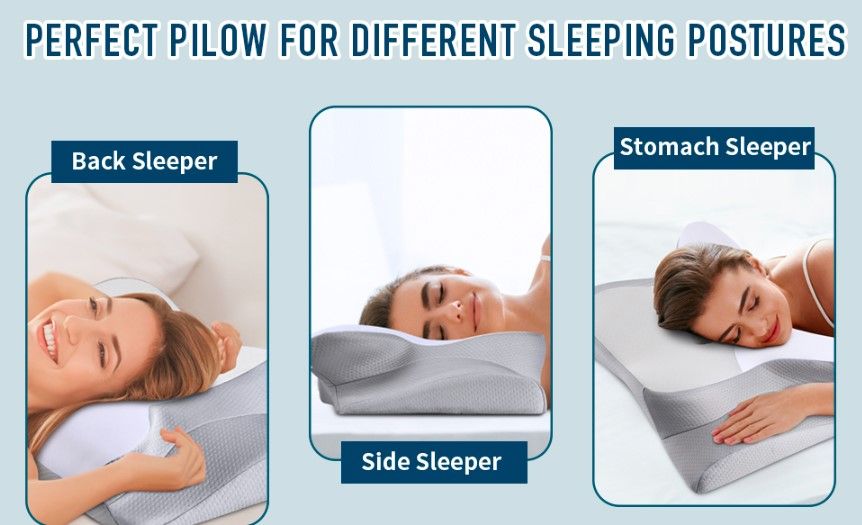 Almohada cervical viscoelástica diseño mariposa