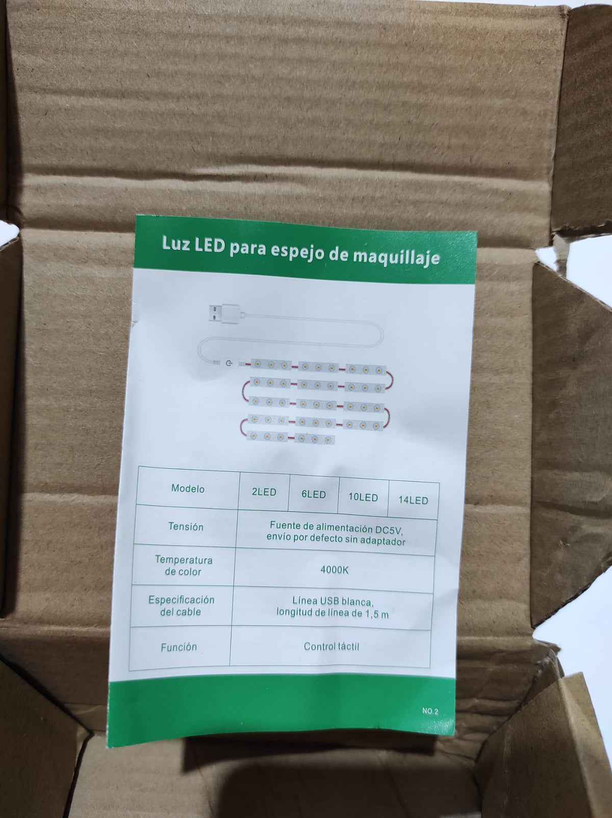 Tira de led para espejo