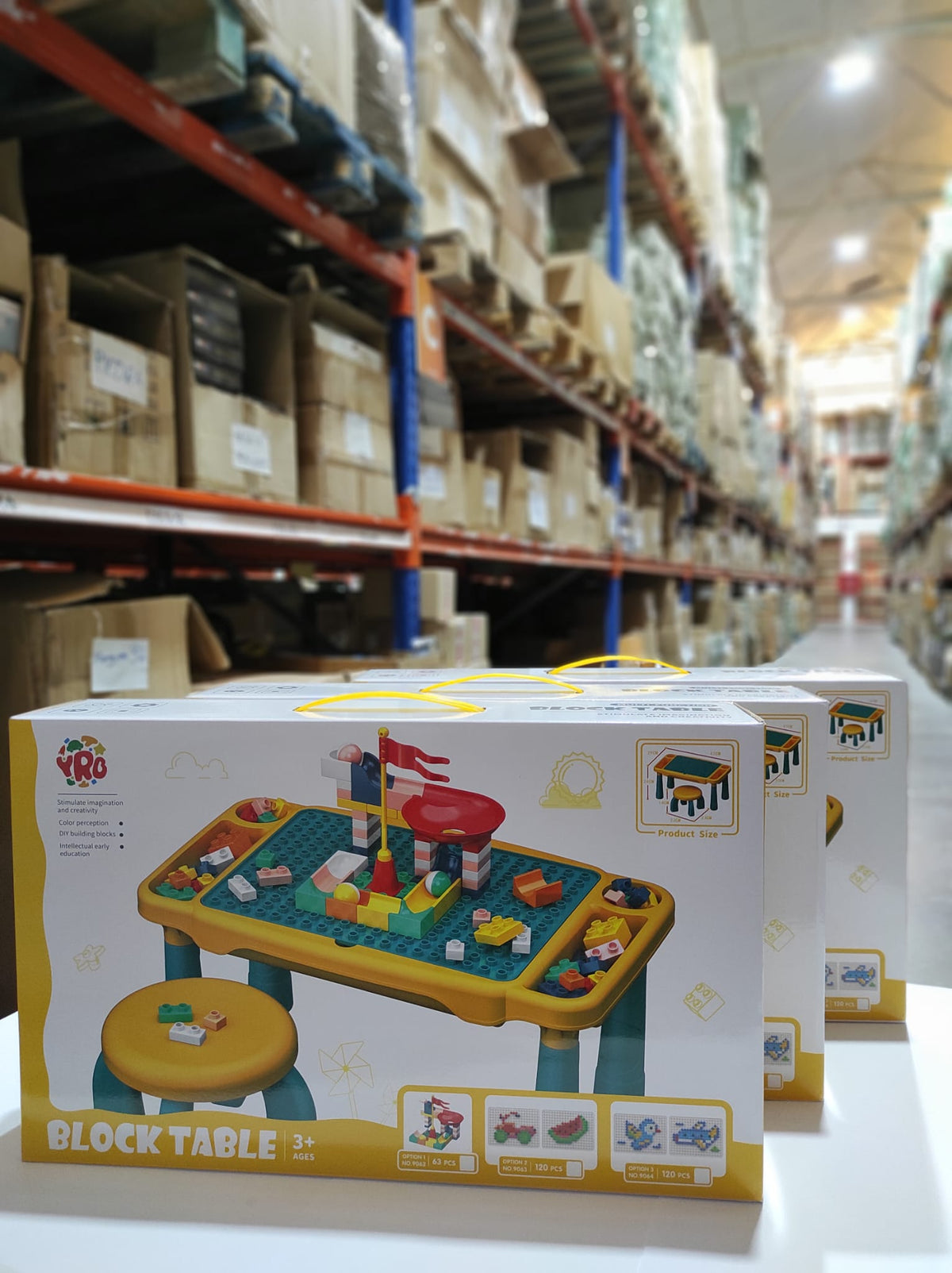 Juego de mesa y silla con bloques de construcion 120 pcs