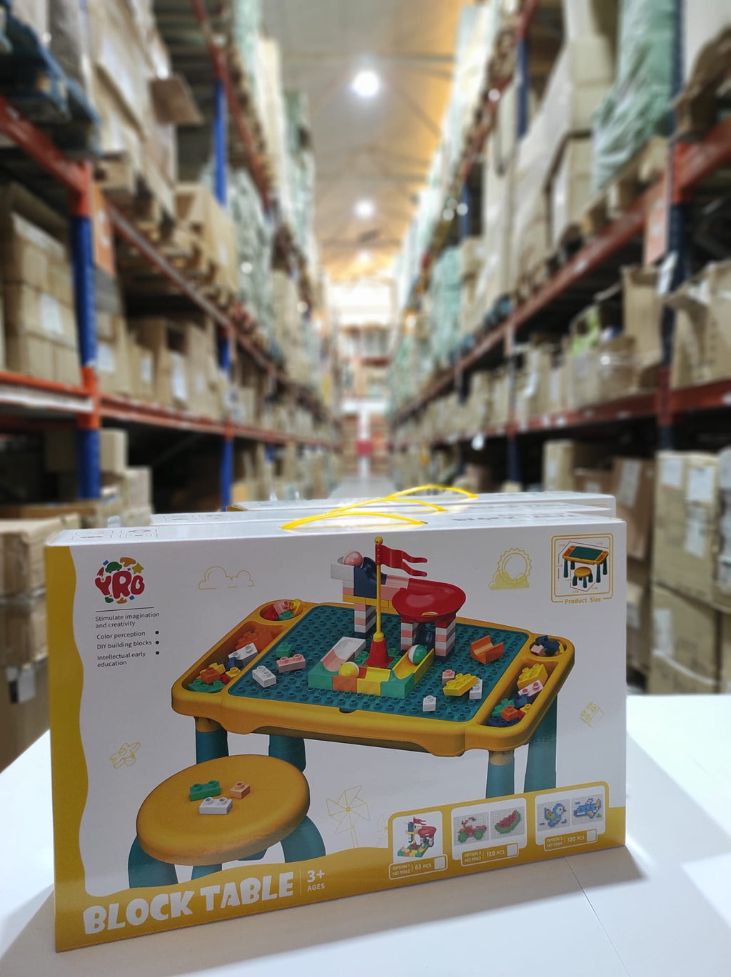 Juego de mesa y silla con bloques de construcion 120 pcs