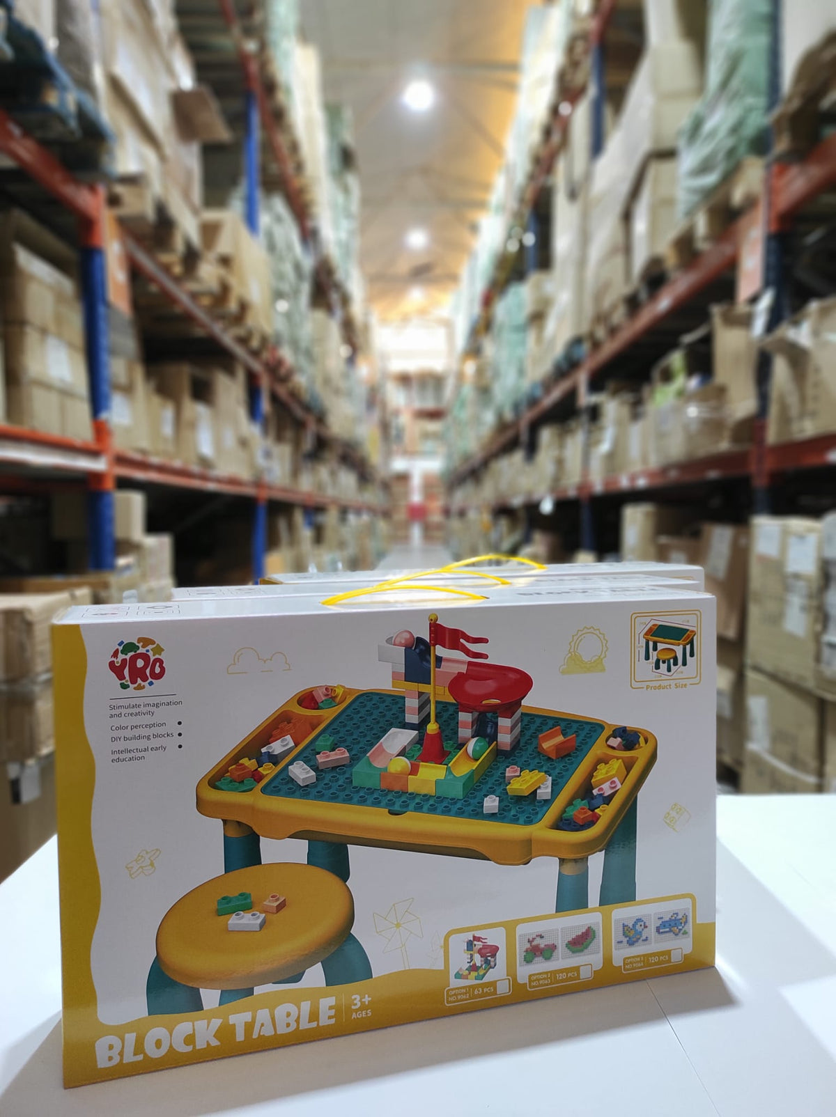 Juego de mesa y silla con bloques de construcion 120 pcs
