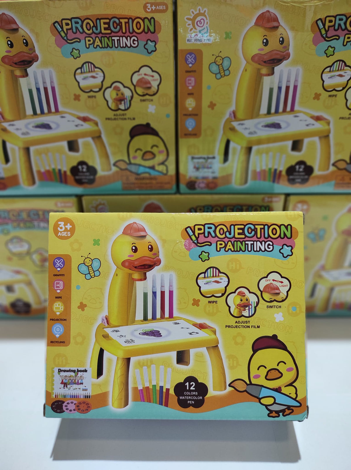 Mini escritorio de aprendizaje para niños pato-amarillo