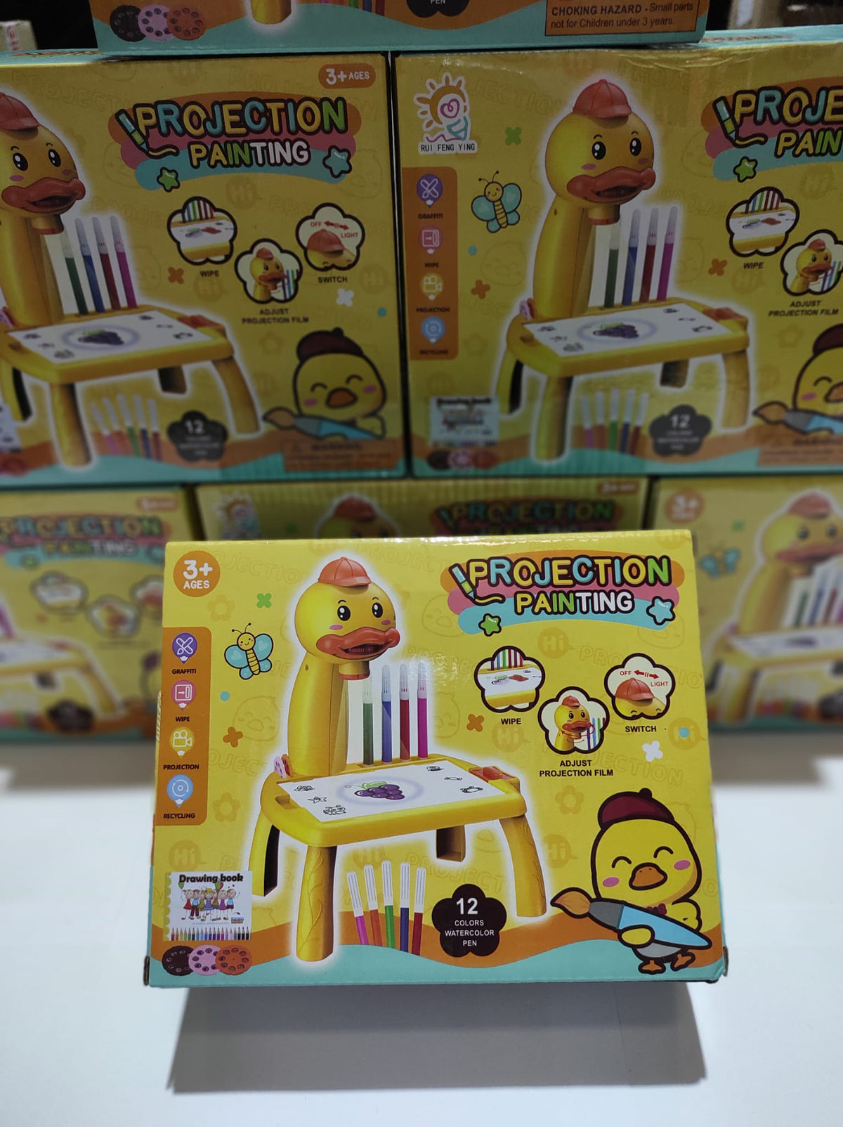 Mini escritorio de aprendizaje para niños pato-amarillo