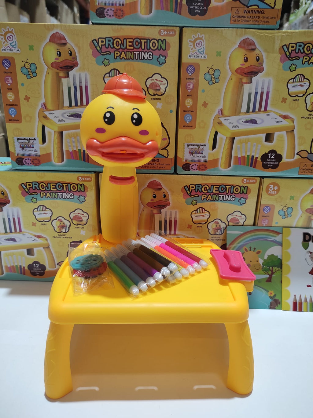 Mini escritorio de aprendizaje para niños pato-amarillo