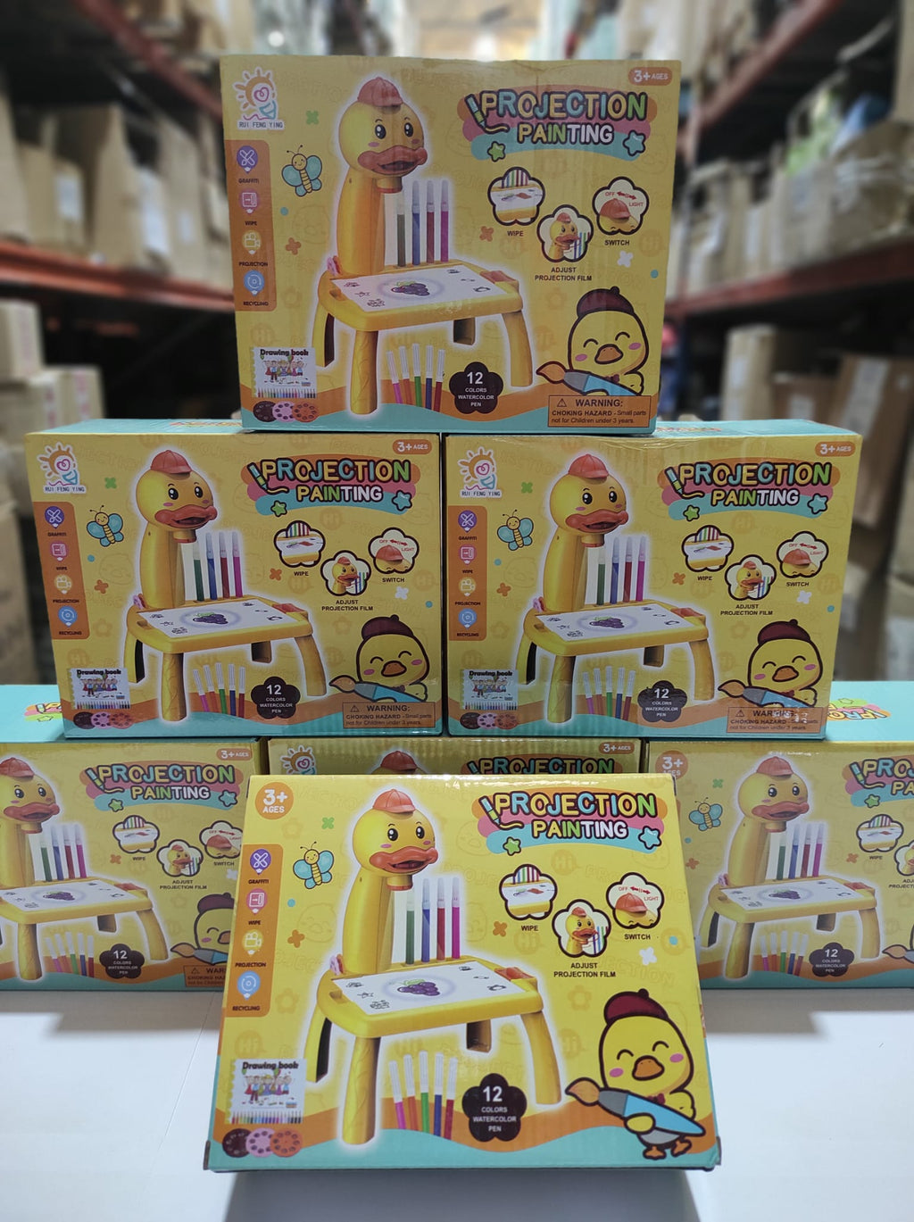 Mini escritorio de aprendizaje para niños pato-amarillo