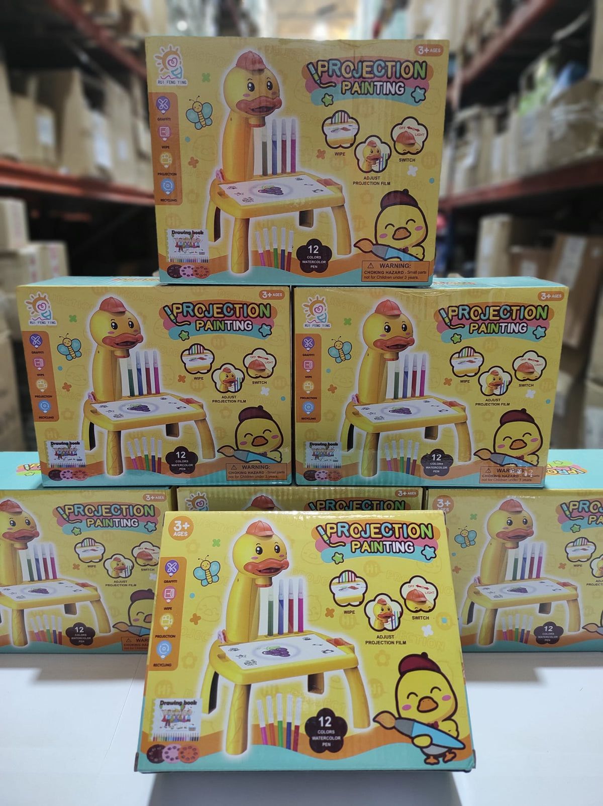 Mini escritorio de aprendizaje para niños pato-amarillo