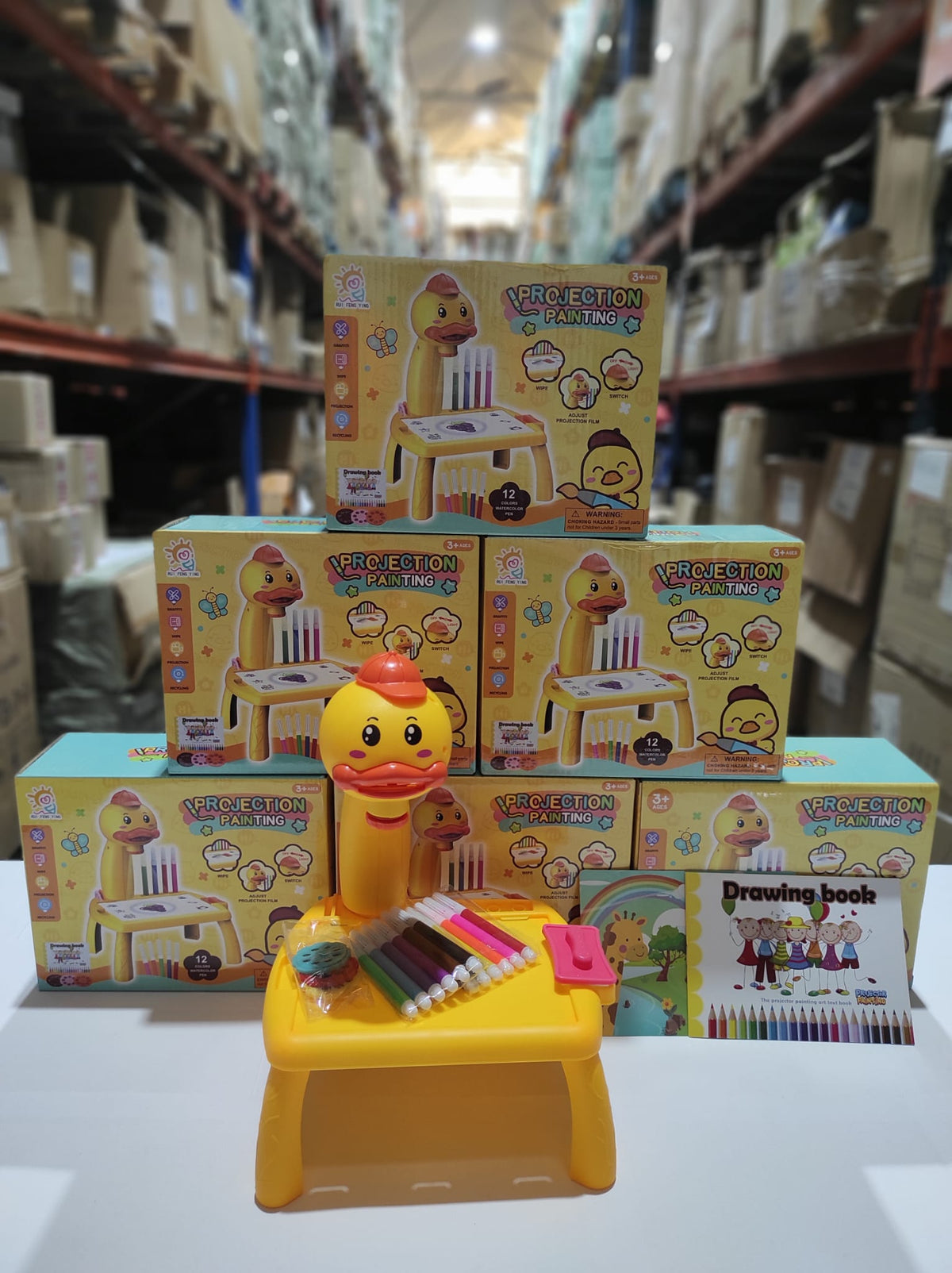 Mini escritorio de aprendizaje para niños pato-amarillo