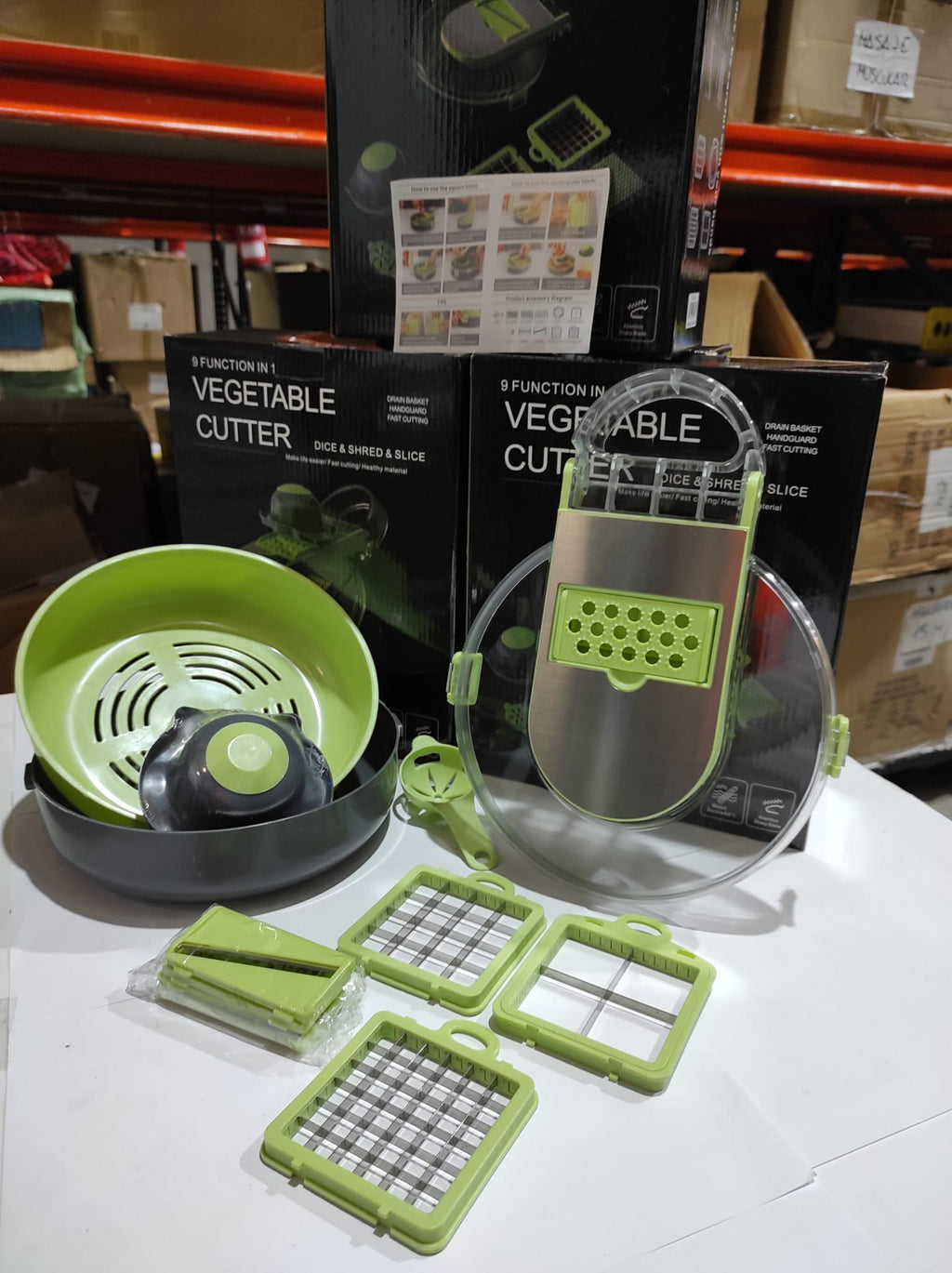 Juego de picador de verduras de mano 9 en 1