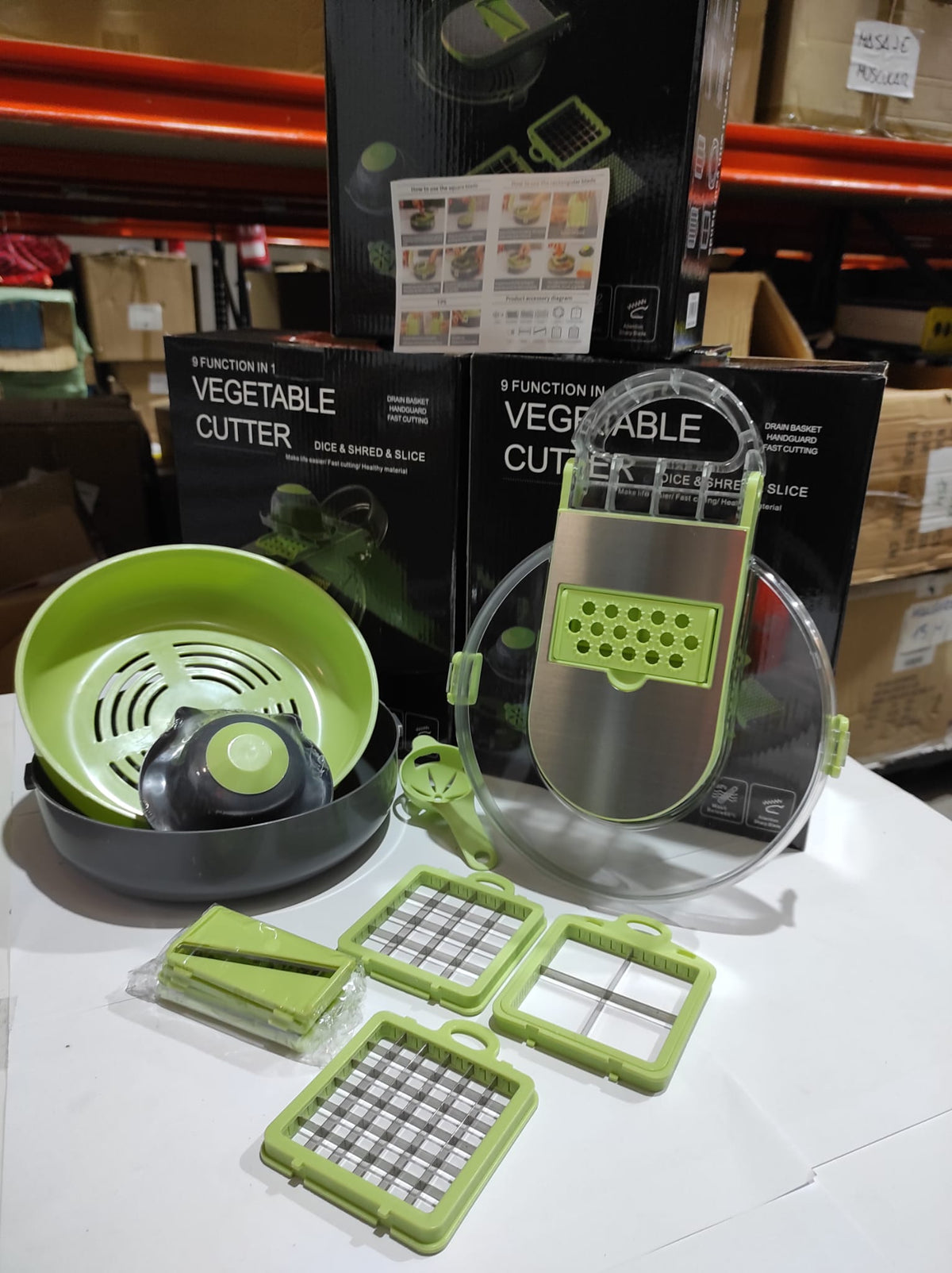 Juego de picador de verduras de mano 9 en 1