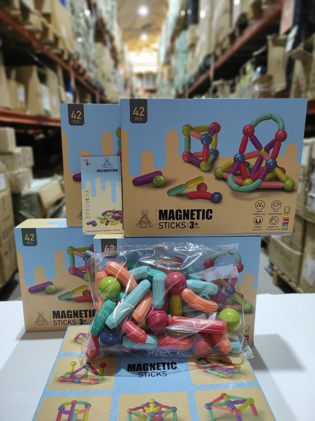 Juego de bloques de construcción magnetica 42pcs