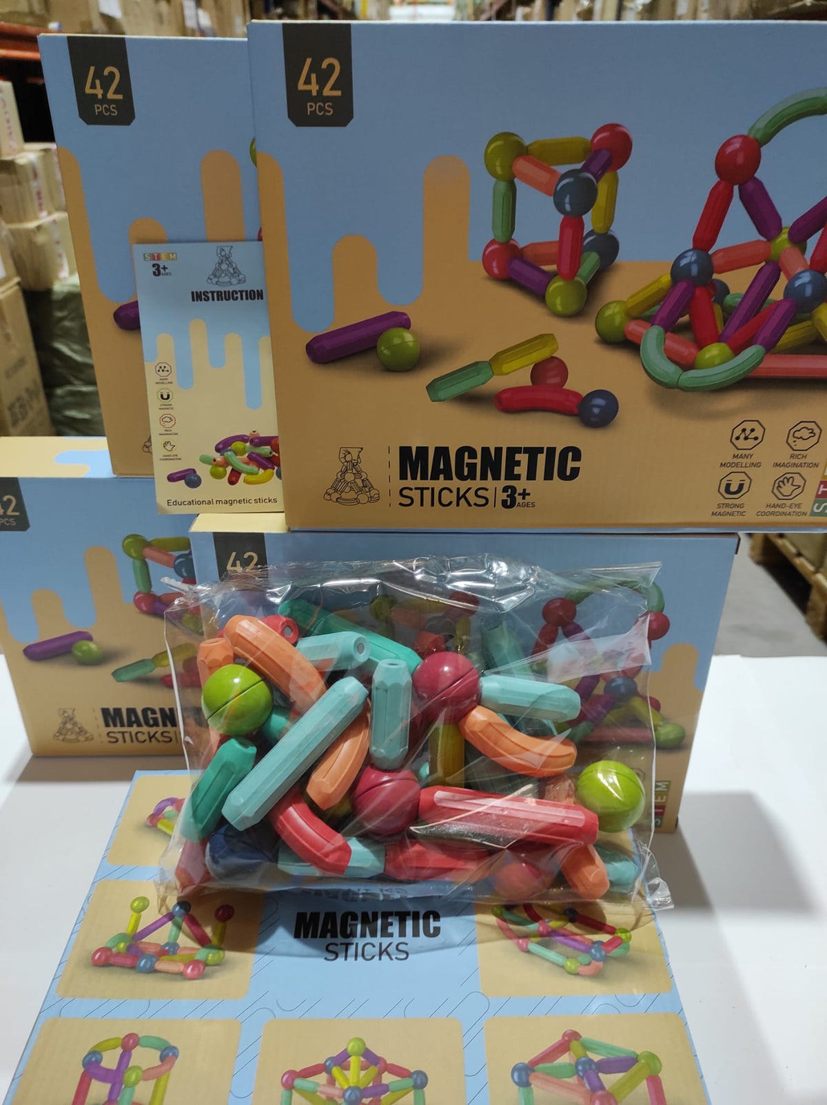 Juego de bloques de construcción magnetica 42pcs