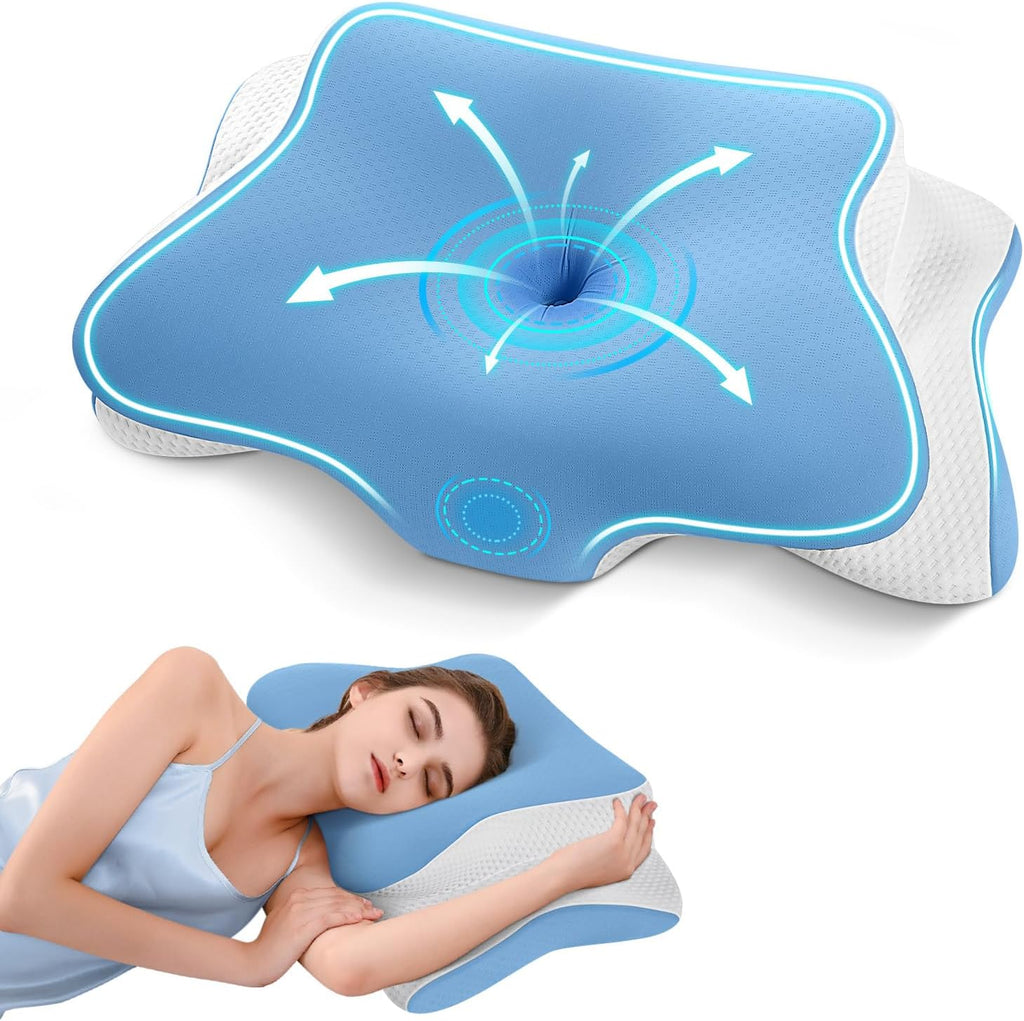 Almohada cervical viscoelástica diseño mariposa