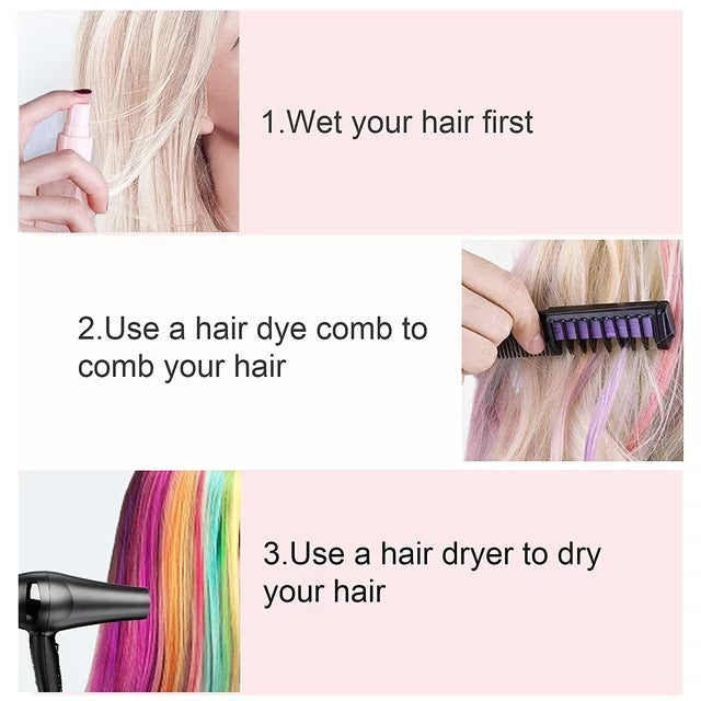 Tinte para el cabello lavable 6 colores