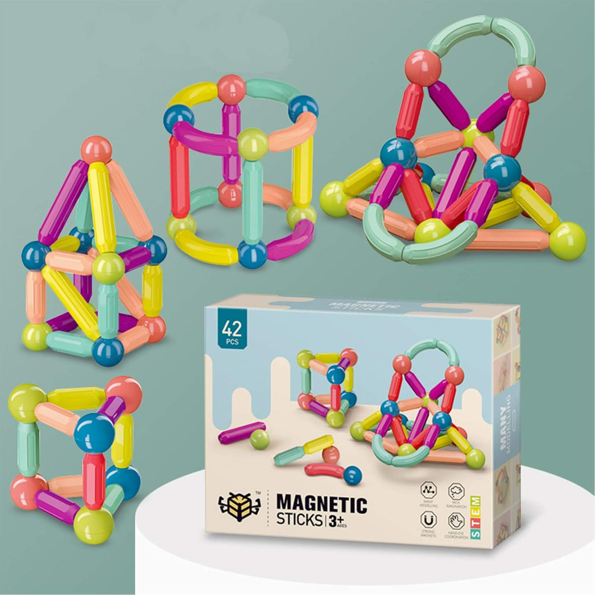 Bloques de Construcción Magnéticos – 42 Piezas