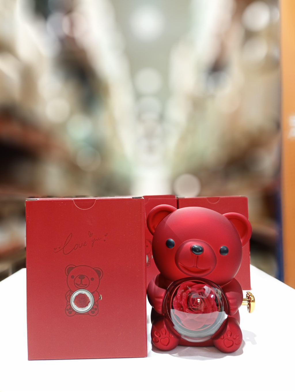 Osito de Rosas Eternas Rojo