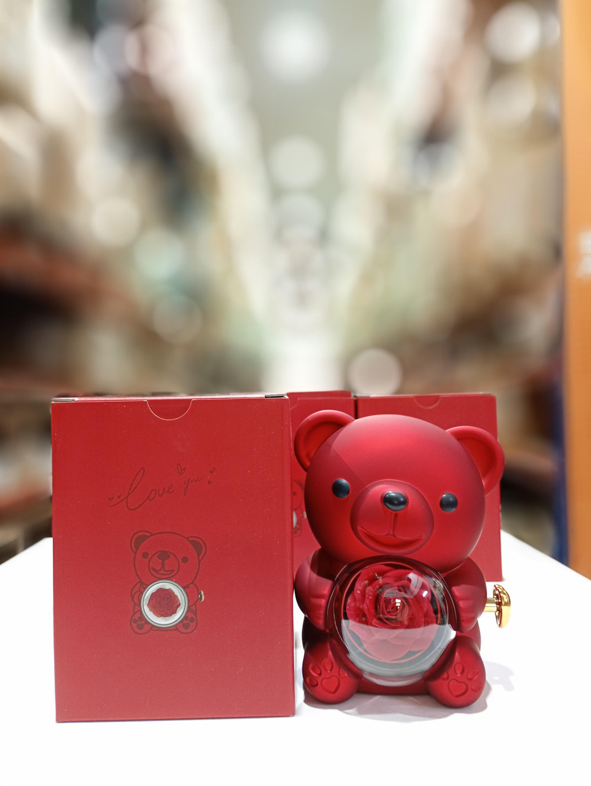 Osito de Rosas Eternas Rojo
